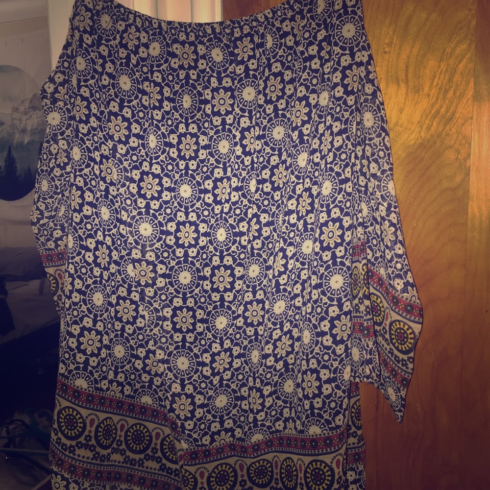 Boho off the shoulder flowy dress